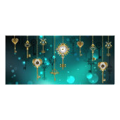 Antike Skeleton Keys on Green Background Werbekarte (Vorne)