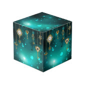 Antike Skeleton Keys on Green Background Würfel (Vorderseite Schrägansicht)