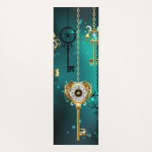 Antike Skeleton Keys on Green Background Yogamatte (Rückseite)