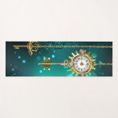 Antike Skeleton Keys on Green Background Yogamatte (Vorderseite (Horizontal))