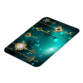 Antike Skelettschlüssel auf grünem Hintergrund Magnet (Linke Seite)