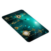 Antike Skelettschlüssel auf grünem Hintergrund Magnet (Rechte Seite)