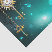 Antike Skeletttasten auf grünem Hintergrund Seidenpapier (Ausschnitt)