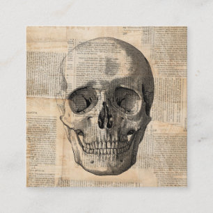 Antike Skull Illustration Vintage Kunst News druck Begleitkarte