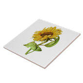 Antike Sonnenblume Rustikale Blumen Fliese (Seite)