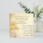 Antike Sonnenblume-Wiedergabe-Hochzeits-Einladung Einladung (Stehend Vorderseite)