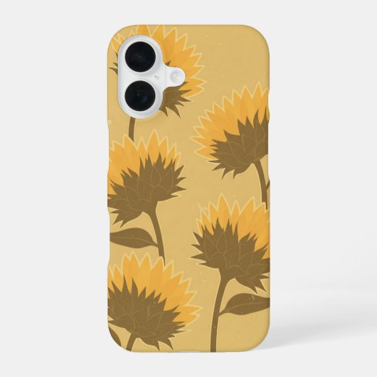 Antike Sonnenblumenknospen iPhone 16 Hülle (Rückseite)