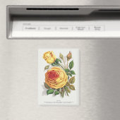 Antike Sonnenuntergangsrose Gelb & Orange Botanisc Magnet (In Situ (Geschirrspüler))