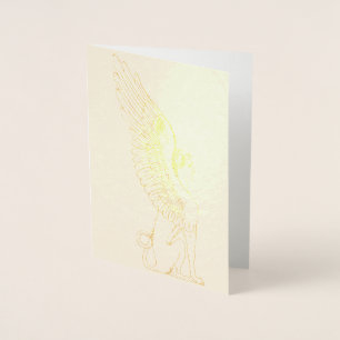 Antike Sphinx-Illustration Folienkarte
