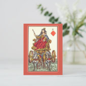 Antike Spielkarte aus dem 17. Jahrhundert Postkarte (Stehend Vorderseite)