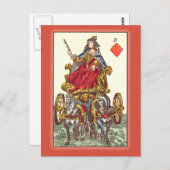 Antike Spielkarte aus dem 17. Jahrhundert Postkarte (Vorne/Hinten)