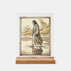 Antike spirituelle Wasserwanderungsgravur Acrylschild