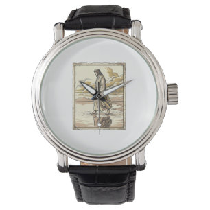 Antike spirituelle Wasserwanderungsgravur Armbanduhr