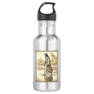 Antike spirituelle Wasserwanderungsgravur Edelstahlflasche