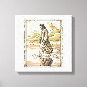 Antike spirituelle Wasserwanderungsgravur Leinwanddruck