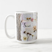 Antike Spitze Gepresste Blumen Shabby Chic Kaffeetasse (Links)