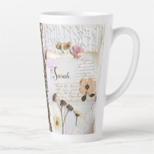 Antike Spitze Gepresste Blumen Shabby Chic Milchtasse