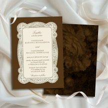 Antike Spitze Old Money Mocca Braune Hochzeit