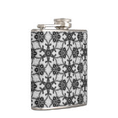 Antike Spitze - schwarz und weiß Flachmann (Rechts)