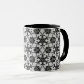 Antike Spitze - schwarz und weiß Tasse (VorderseiteRechts)