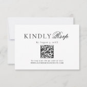 Antike Spitze Schwarz Weiß Deckchen QR-Code RSVP Karte (Vorderseite)