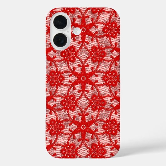 Antike Spitze - tiefrot und weiß Case-Mate iPhone Hülle (Rückseite)