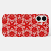 Antike Spitze - tiefrot und weiß Case-Mate iPhone Hülle (Rückseite (Horizontal))