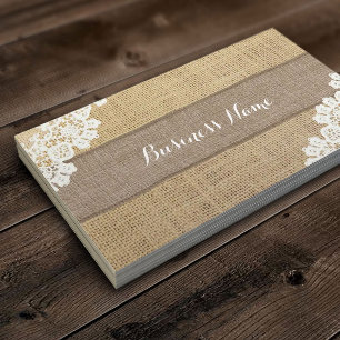 Antike Spitze- und Jute-Textur Visitenkarte