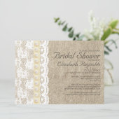 Antike Spitze-und Perlen-Brautparty-Einladungen Einladung (Stehend Vorderseite)