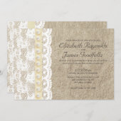 Antike Spitze und Perlen, die Einladungen Wedding (Vorne/Hinten)