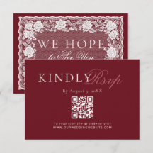 Antike Spitze Wein Altes Geld Hochzeit QR Code RSV