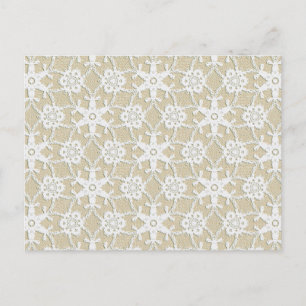 Antike Spitze - weiß und beige Postkarte