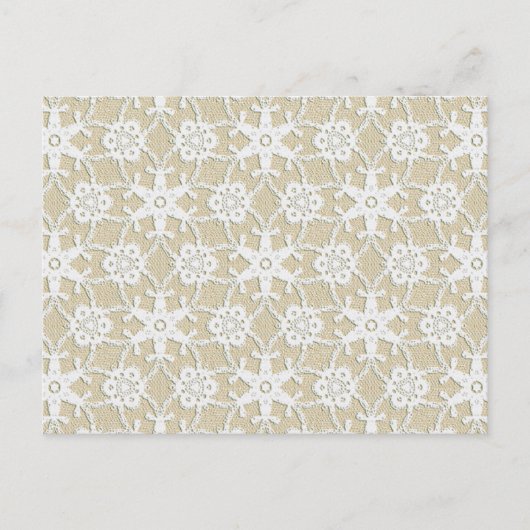 Antike Spitze - weiß und beige Postkarte (Vorderseite)