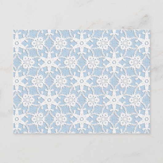 Antike Spitze - weiß und blau Postkarte (Vorderseite)