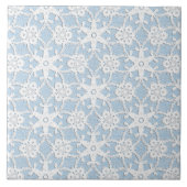 Antike Spitze - Weiß und Himmelblau Fliese (Vorderseite)