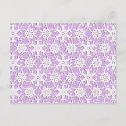 Antike Spitze - weiß und Lavendel Postkarte (Vorderseite)
