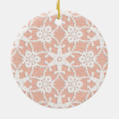 Antike Spitze - weiß und pfirsichfarben Keramikornament (Hinten)