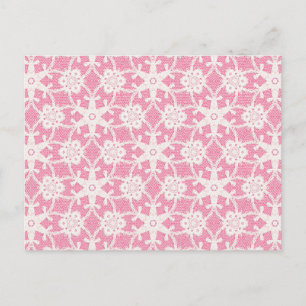 Antike Spitze - weiß und rosa Postkarte