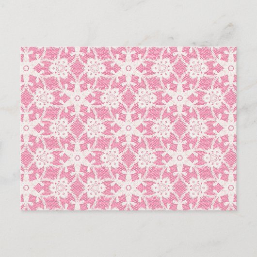 Antike Spitze - weiß und Rose pink Postkarte (Vorderseite)