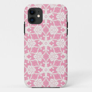Antike Spitze - Weiß und Rosenrosa Case-Mate iPhone Hülle