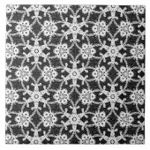 Antike Spitze - weiß und schwarz Fliese (Vorderseite)