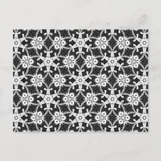 Antike Spitze - weiß und schwarz Postkarte (Vorderseite)