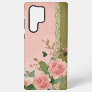 Antike Spitze & zerrissenes Papier Elegante Rosenk Samsung Galaxy Hülle