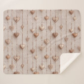 Antike Spitzen-Herzketten Sherpadecke (Vorderseite (Horizontal))