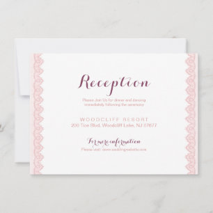 antike Spitzen-Hochzeitsempfangskarte im rustikale Einladung