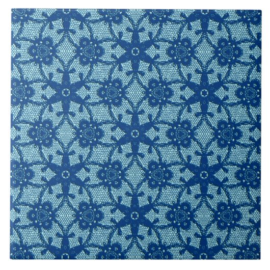 Antike Spitzen - Saphir und blass blau Fliese (Vorderseite)