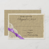 Antike Spitzen- und Lavendellandkarte RSVP Karte (Vorne/Hinten)