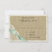 Antike Spitzen- und Minzländer-Antwortkarte RSVP Karte (Vorderseite)