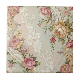 Antike Spitzen und Rosen Fliese