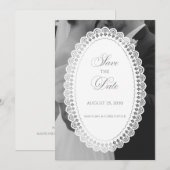 Antike Spitzendeckchen-Foto-Hochzeit Save The Date (Vorne/Hinten)
